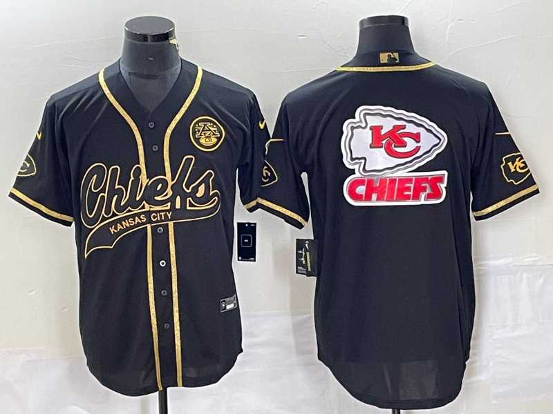Men's Kansas City Chiefs Big Logo Black Gold Cool Base Stitched Baseball Jersey,We sell and wholesale Men's Kansas City Chiefs Big Logo Black Gold Cool Base Stitched Baseball Jersey on line form chian!